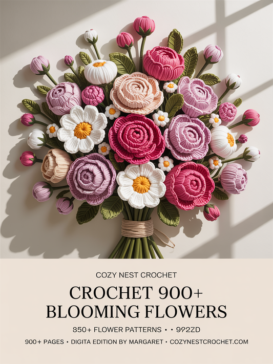 Crochet 900+ Blooming Flowers | Download in Minutes